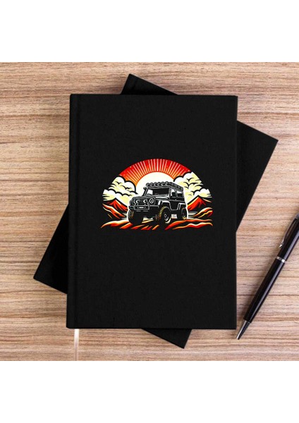 Off Roading Go Anywhere Siyah Çizgisiz Kanvas Defter Çizgisiz