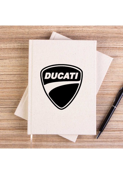 Ducati Scrambler Logo Çizgisiz Kanvas Defter Çizgisiz