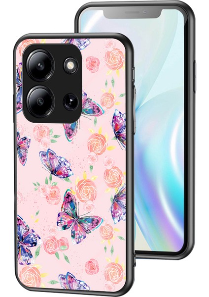 Xiaomi Redmi 15C Kılıf Kelebek Desenli Tpu + Temperli Cam Koruyucu Telefon Kılıfı (Yurt Dışından)