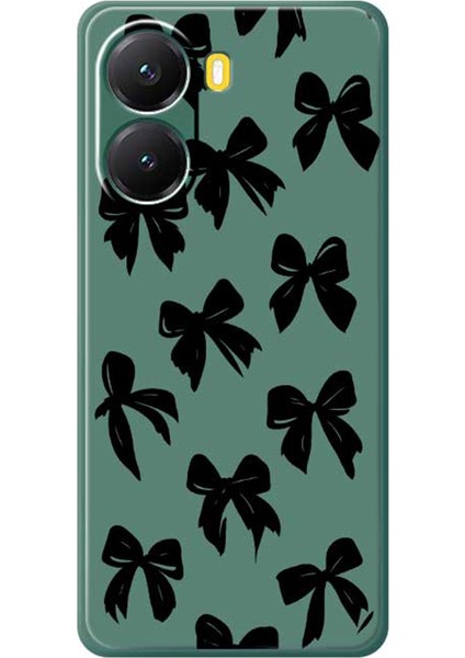 Xiaomi Poco X7 Pro Kılıfı Siyah Yay Desenli Baskılı Düz ​​kenar Tpu Telefon Arka Kapağı (Yurt Dışından)