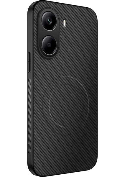 Xiaomi Poco X7 Pro Kılıfı Magsafe Karbon Fiber Dokulu Pc Tpu Telefon Kılıfı ile Uyumlu (Yurt Dışından)
