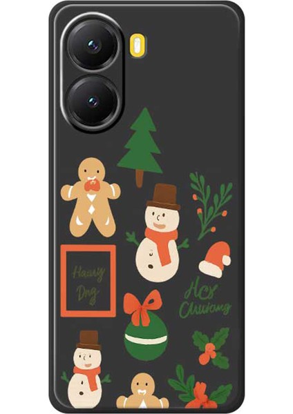 Xiaomi Poco X7 Pro Kılıfı Noel Kardan Adam Desenli Baskılı Düz ​​kenar Tpu Telefon Arka Kapağı (Yurt Dışından)