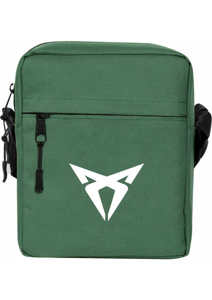 Kupra Logo Omuz Çantası Fermuarlı Yeşil Renk
