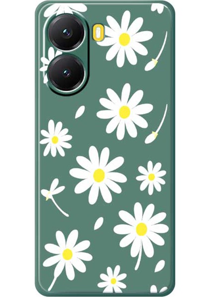 Xiaomi Poco X7 Pro Kılıfı Beyaz Papatya Desenli Düz Kenar Tpu Telefon Arka Kapağı (Yurt Dışından)