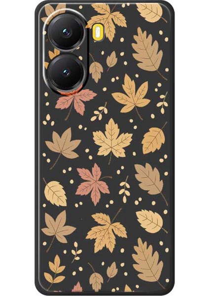 Xiaomi Poco X7 Pro Kılıf Yaprak Desenli Baskılı Düz ​​kenar Tpu Telefon Arka Kapağı (Yurt Dışından)