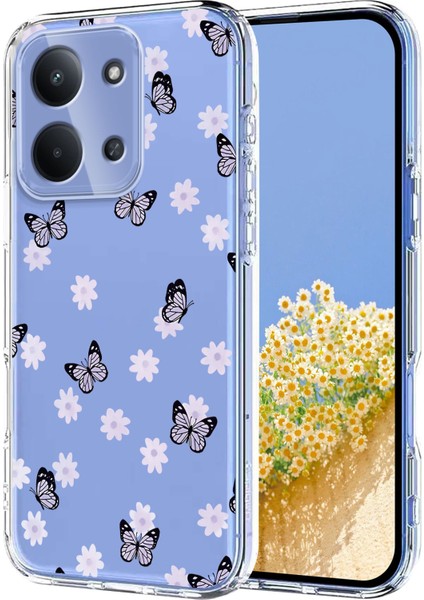 Xiaomi Redmi 15C Kılıf Kelebek Çiçek Desenli Baskılı Tpu Telefon Arka Kapağı (Yurt Dışından)