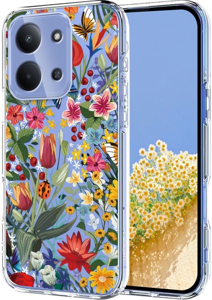 Xiaomi Redmi 15C Kılıf Kelebek Çiçek Desenli Baskılı Tpu Telefon Arka Kapağı (Yurt Dışından)