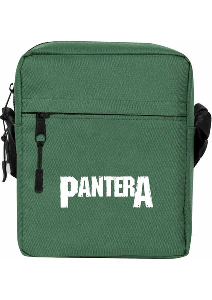 Pantera Logo Omuz Çantası Fermuarlı Yeşil Renk