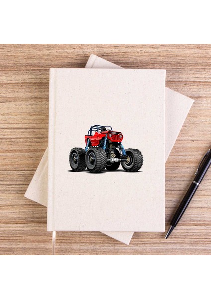 Jeep Canavar Kamyon Çizgisiz Kanvas Defter Çizgisiz