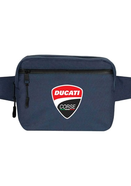 Ducati Corse Logo Bel Çantası Fermuarlı Lacivert Renk