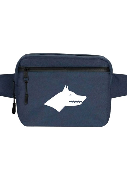 Göktürk Kurt Bel Çantası Fermuarlı Lacivert Renk