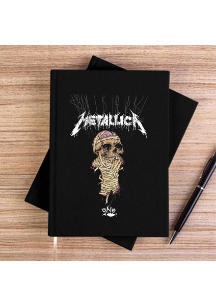 Metallica One Siyah Kanvas Defter Çizgisiz