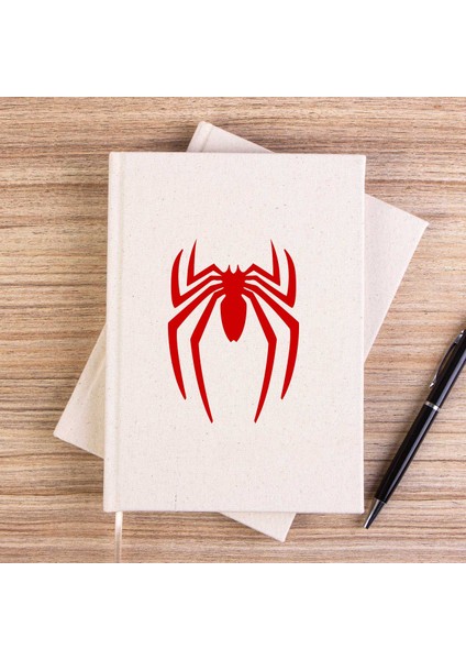 Örümcek Adam Logo Çizgisiz Kanvas Defter Çizgisiz