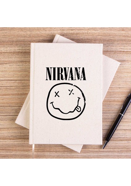 Nirvana Smiley Face Çizgisiz Kanvas Defter Çizgisiz