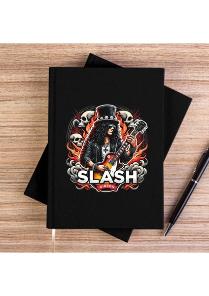 Slash Gibson Siyah Çizgisiz Kanvas Defter Çizgisiz