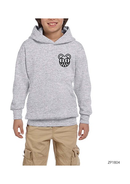 Radiohead Symbol Gri Çocuk Kapşonlu Sweatshirt