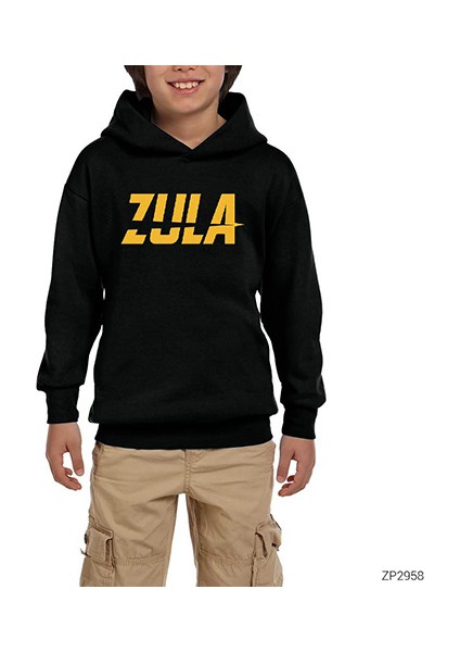 Zula Player Siyah Çocuk Kapşonlu Sweatshirt