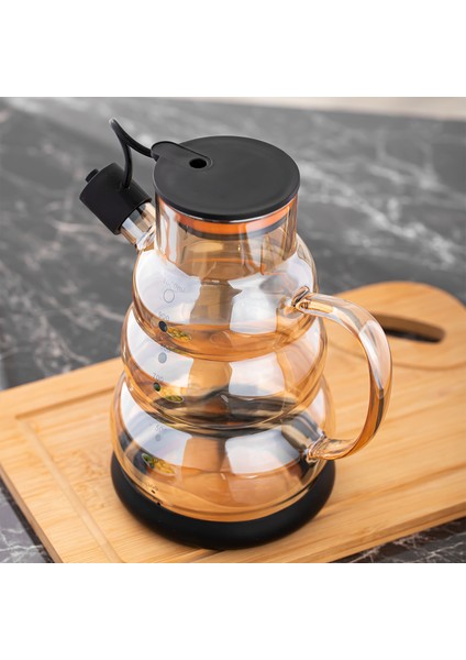 3617-1 Kapaklı Borosilikat Cam Yağlık Sirkelik Yağdanlık 1000ML Siyah modelleri