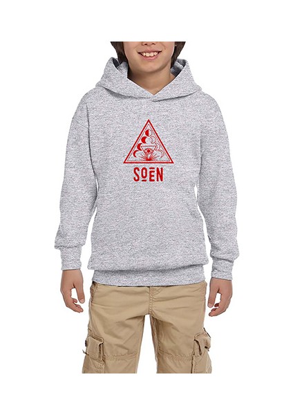 Soen Lotus Gri Çocuk Kapşonlu Sweatshirt