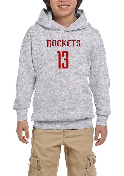 James H. Rockets Gri Çocuk Kapşonlu Sweatshirt