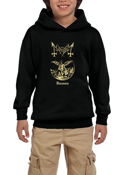 Mayhem Daemon King Siyah Çocuk Kapşonlu Sweatshirt