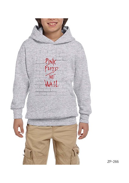 Pink Floyd The Wall Gri Çocuk Kapşonlu Sweatshirt