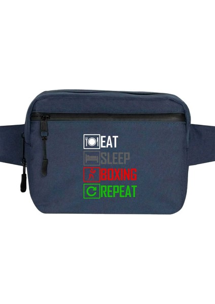 Boxing Repeat Bel Çantası Fermuarlı Lacivert Renk