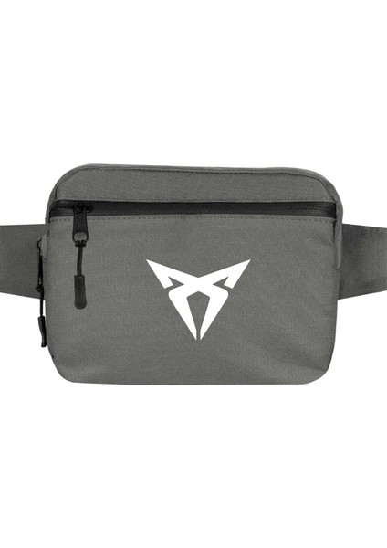 Kupra Logo Bel Çantası Fermuarlı Gri Renk