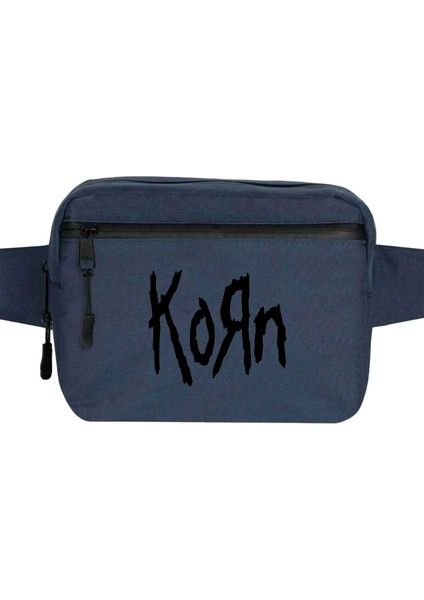 Korn Logo 2 Bel Çantası Fermuarlı Lacivert Renk