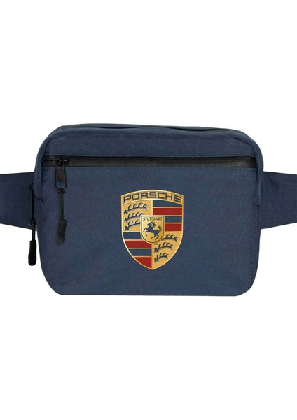 Porshe Logo Bel Çantası Fermuarlı Lacivert Renk