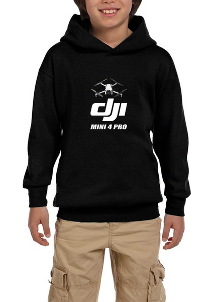 Dji Mini 4 Pro Siyah Çocuk Kapşonlu Sweatshirt
