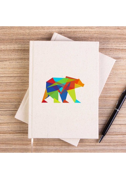 Bear Color Mozaik Çizgisiz Kanvas Defter Çizgisiz