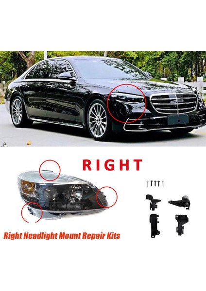 Sağ Far Braketi Montaj Onarım Kitleri A2238208404 Mercedes-Benz S Sınıfı W223 2021-2024 S350 S400 S450 S500 S650 (Yurt Dışından) fiyatları