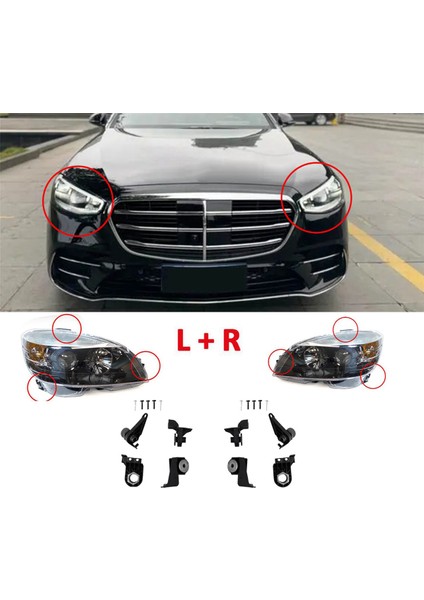 Sağ Far Braketi Montaj Onarım Kitleri A2238208404 Mercedes-Benz S Sınıfı W223 2021-2024 S350 S400 S450 S500 S650 (Yurt Dışından) modelleri