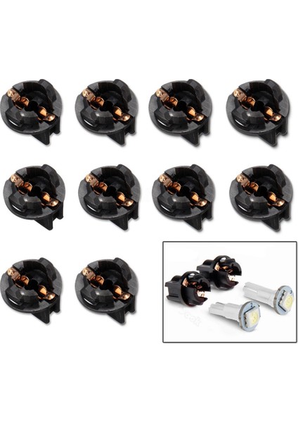 10 Adet T10 Soket Gösterge Tablosu Gösterge Panel Soketi T10 W5W 168 192 194 Twist Kilit Temelleri Lamba Çizgi Ampul Fiş (Yurt Dışından) indirimleri