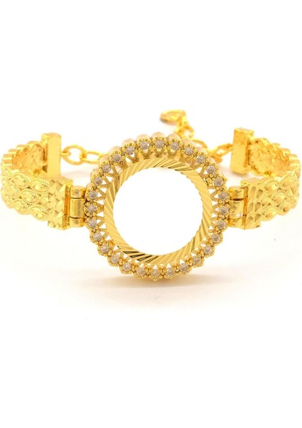 Çeyrek Altın Çerçeve Bileklik Çelik Altın Kaplama BLZ-643 indirimleri