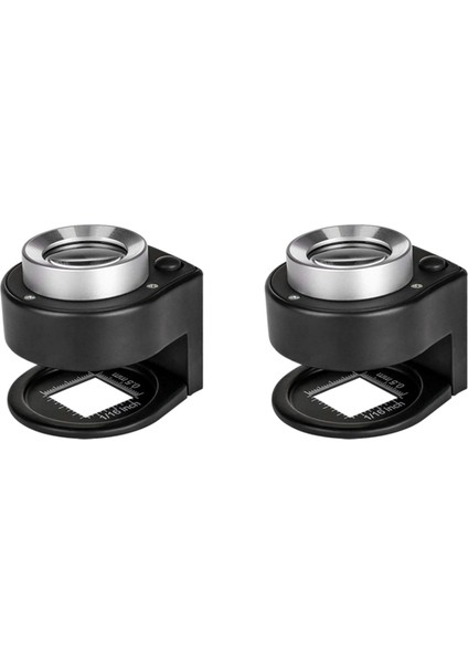 2pcs 30X Ölçekli Masaüstü Büyüteç 3 LED Mini Elle Taşınır Büyüteç Büyüteçli Cam Çift Optik Cam Kuyumcu Loupe (Yurt Dışından)