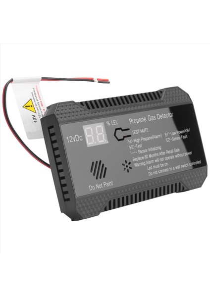 Propan Dedektörü 12V Lpg Doğal Gaz Sensörü Sızıntı Alarmı 85DB Siren Araba Rv Home Dijital Propan Test Cihazı (Siyah) (Yurt Dışından)