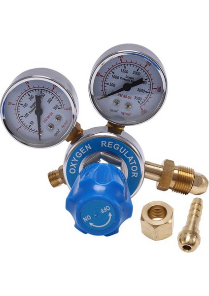 Oksijen Gaz Şişesi Regülatörleri O2 Azaltma Basınç Inhaler Çift Gösterge Regülatörü Oksijen Tank Regülatörü (Yurt Dışından)