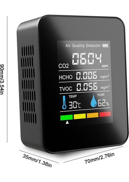5 In1 Co2 Metre Dijital Sıcaklık Nem Test Cihazı Karbon Dioksit Dedektörü Hava Si Monitörü Tvoc Hcho Analizör-B (Yurt Dışından) fiyatları