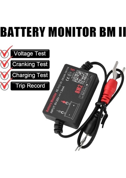 Bm2 Pil Monitör Test Cihazı 12V Pil Monitör Bluetooth 4 0 Araç Pil Analizör Şarj Kranking Test Voltaj Test Cihazı (Yurt Dışından) indirimleri