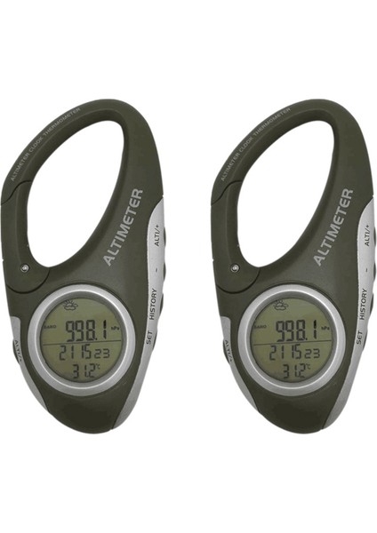 2x Altimetre Karabeşli Altimetre El Termometre Dış Mekan Balıkçılık Hava Tahmin Mod Moder Gadget (Yurt Dışından)
