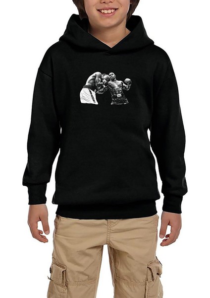 Mike Tyson Art Of Fight Siyah Çocuk Kapşonlu Sweatshirt