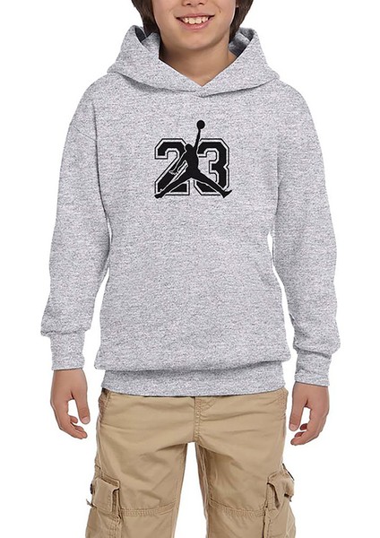 Jordn Black 23 Gri Çocuk Kapşonlu Sweatshirt
