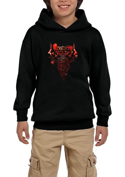 Bullet For My Valentine Rose Siyah Çocuk Kapşonlu Sweatshirt