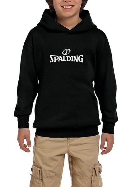 White Spalding Siyah Çocuk Kapşonlu Sweatshirt