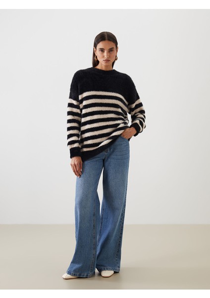 Yeni Sezon Bisiklet Yaka Çizgili Kadın Triko Tunik fiyatları