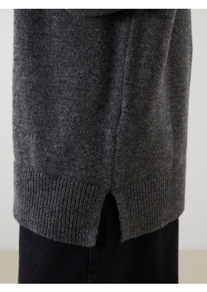 Yeni Sezon Bisiklet Yaka Oversize Kadın Triko Tunik modelleri