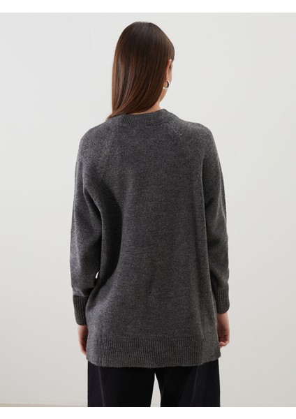 Yeni Sezon Bisiklet Yaka Oversize Kadın Triko Tunik fırsatları