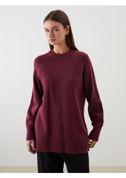 Yeni Sezon Bisiklet Yaka Oversize Kadın Triko Tunik